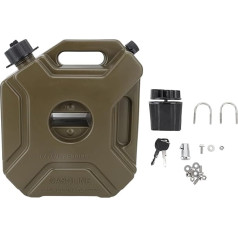 Benzin-Aufbewahrungskanister, ÖL-Benzin-Aufbewahrungskanister, 5 L, 1,3 Gallonen, Stoßfest, Tragbar, Grün, Ersatzkraftstofftank für Autos, Motorräder, UTV, ATV (Mit Halterung)