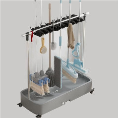 Allzweckregal mit 10 Schlitzen, beweglicher Boden-Organizer für Reinigungsmittel und Gartengeräte