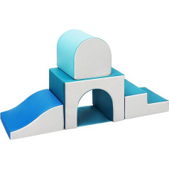 SweHouse Foam Building Blocks Children's Climbing: 4 PU Leather Indoor Soft Building Blocks Toy Building Blocks - Soft Building Blocks Baby Montessori Climbing Toy with Elliptical Arch (Modern)