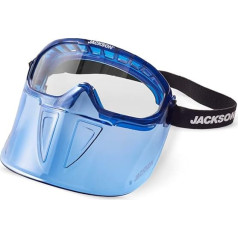 JACKSON SAFETY GPL500 Premium Glasses with Removable Face Protection - Anti-Fog Coating - Clear Lens - Blue - 21000