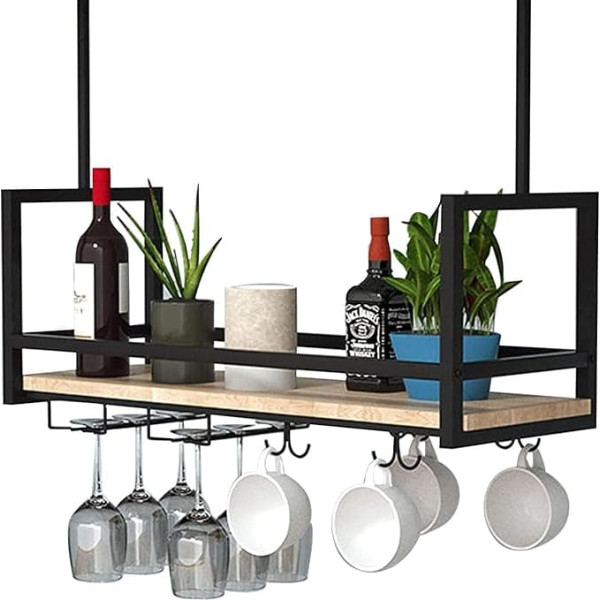 MNBVH Multifunktionales Weinflaschenhalter hängende Deckenweinglasregal anpassbare Metallweinlösungen Einfaches und stilvolles Design für Home Bar & Kitchen