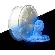 iBOSS PLA+ Filament Glow in the Dark, 3D Printer Filament PLA Plus, Dimensional Accuracy 1.75 mm +/- 0.02 mm, 1 kg Spool for 3D Printing, Bright Blue