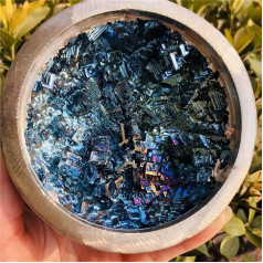 EPEDIC Natural Crystal 10cm Wunderschönes Mineralexemplar Wismutschale Crystal Blue Rock Home Wares Power Stone Crystal CHENRANYIN