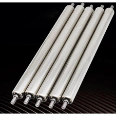 Hochleistungs-Ersatzrollen für Förderbänder im 5er-Pack – gefederter Edelstahl für Nahtlose Materialhandhabung, Holzverarbeitung, Hundezäune – benutzerdefinierte Länge (Silber, Durchmesser 1