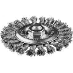 Neo Tools Stiepļu riteņu birste 125 mm, vītā stieple, INOX, M14