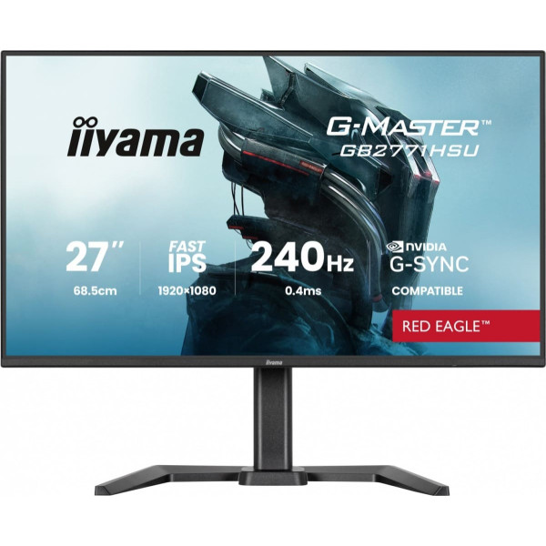 Monitors 27 collas gb2771hsu-b1 0.4ms,fast ips, ar (150) šarnīru, 1xusb 3.2, 1xusb c, 240hz, dp, 2xhdmi,adaptīvā g-sync-1920x1080@48-240hz tikai dp