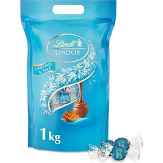 Lindt LINDOR Salted Caramel, approximately 80 Chocolate Balls Milk Chocolate with a Salt Caramel Filling, Bulk Pack, Chocolate Gift, 1 kg
