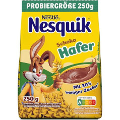 NESQUIK Chocolate Oats, Cocoa-Containing Drink Powder with Oats for Stirring in Milk, Pack of 1 (1 x 250 g)