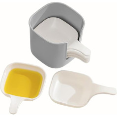 ETUCYNG Soßenschale | 6 Stück Dip Saucen Teller mit Griff - Ketchup Schalen mit Halter Dip Platte für das Servieren von, für Küche, Familie, Snacks, für Tisch, für Restaurants, für