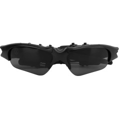 Akozon MS04B Camera Glasses HD 4GB with 2 Stereo Headsets 180° Rotated Portable Glasses Camera for Video and Photo Shooting Cycling Sunglasses for Outdoor Sports