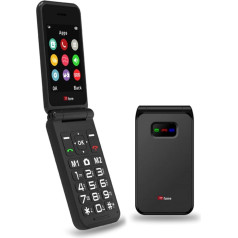 TTfone TT760 4G USB-C Mobile Phone for Elderly, Simple and Easy to Use, Folding Cell Cheap and Easy to Use, Vodafone Pay as You Go (Black, with USB Cable)