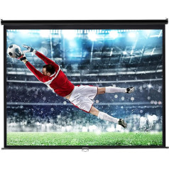 INMOZATA Screen Projector Roller Blind 194 cm, Picture 181 x 136 cm (92 Inches), Format 4:3, Ceiling Mounting & Wall Mounting Projector Screen for Home Cinema Office Meeting School Presentations Black