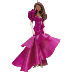 Hallmark Keepsake Christmas Decoration 2023, Barbie Pink Collection, 2023 Porcelain and Fabric, Gifts for Her