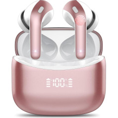 FAMOO Bluetooth Headphones, In-Ear Headphones, Wireless Bluetooth 5.3, 2025 Latest Wireless Headphones, Noise Cancelling Earbuds with 4 ENC Mic, LED Display, 52H Deep Bass, IP7 Waterproof Earphones