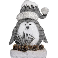 SHATCHI Red/Grey Penguin Christmas Table Figurines Window Wall Door Holiday Home Xmas Glitter Foam Showpiece Decorations 42cm/32cm/20cm/32cm
