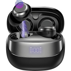 7JI Bluetooth Headphones, Wireless Bluetooth 5.4, In-Ear Mini Earphones, LED Display, IPX4 Waterproof Wireless Headphones with ENC Noise Cancelling Mics