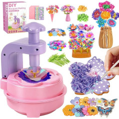 Charmofun Children's Flower Craft Set, Fabric Bouquets Toy with Flower Machine & Vase, Flower Craft Case, Bouquet, DIY Flower Craft Toy for Girls from 3 Years