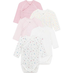 Petit Bateau Baby Girls' Long-Sleeved Bodysuits for Birth (Pack of 5)
