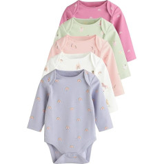 NEXT Baby Girls' Bodysuits Made of 100% Cotton Pack of 5 Multiple 9 Months