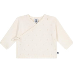 Petit Bateau Brassière bébé Cache-cœur ajourée en Tricot Laine et Coton