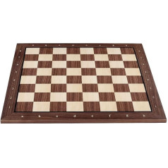 Sunrise Chess & Games Exclusive Chessboard No. 5 - Walnut/Maple Inlay with Black Frame Lettering, Luxury Finish | Chessboard: 540 x 540 mm | Dimensions of the Field: 55 mm