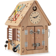 FANTASK Children's Playhouse, Entertainment House with Sensory Games & Storage Inside, Montessori Toy, Motor Skills Toy for Boys and Girls from 3 Years