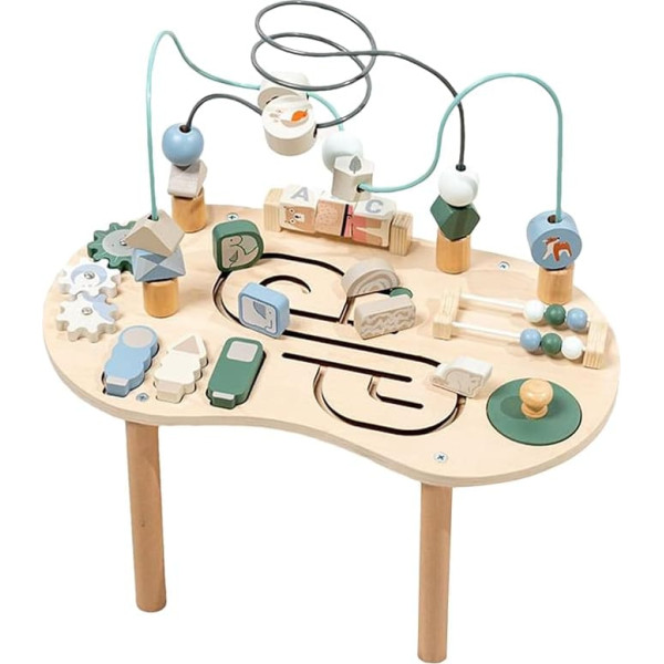 Aktivitätstisch für Babys – Lerntisch für Kleinkinder, pädagogisches Stehspielzeug | Interaktive hölzerne Spielstation für und Mädchen, Heimspielzimmer, Kindergarten, Geburtstag, Feiertage, Wei