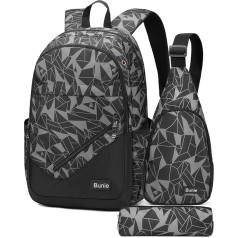 bunie Backpack for Boys Large Book Bag Waterproof School Bag Pencil Case Shoulder Bag Set for Primary School Middle School High School
