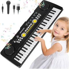 49 Tasten Kinder Klavier Keyboard ab 3-5 Jahren Elektronische Keyboards mit Mikrofon Musik Spielzeug Geschenks für Jungen Mädchen 3 4 5 6 7 Jahre