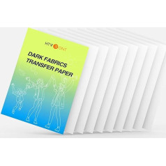 HTVRONT Heat Transfer Paper for Dark Fabrics, Printable Heat Transfer Vinyl for Inkjet Printer, Washable, Durable Transfer Paper, 8.5 x 11 inch, 10 Sheets