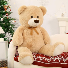 MorisMos Soft Giant Teddy Teddy XXL Cuddly Toy, 130 cm Apricot Bear, Large Teddy Bear, XXL, Large Teddy Bear, Birthday, Children, Girls, Girlfriend