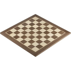 Sunrise Chess & Games Chessboard No. 4 - Walnut / Maple Inlay, Without Lettering, Timeless Design