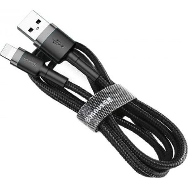 zibspuldzes usb kabelis 2.4a 1m pelēks/melns