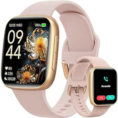 Women's Smartwatch, 1.85 Inch HD AMOLED Smart Watch with Phone Function/AI Assistant, Fitness Watch with Heart Rate Sleep Monitor, 200+ Sports Modes, IP68 Waterproof Sports Watch, Compatible with iOS