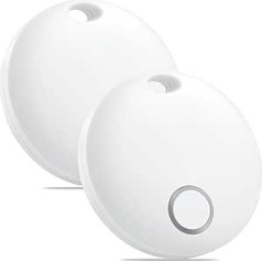Air Tracker Tags 2 Pack, Smart Tracker Works with Find My App (iOS Only), Luggage Tracker for Keys, Backpack, Wallet, Replaceable Battery, IP67 Waterproof