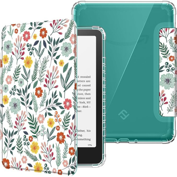 Fintie Kindle Paperwhite (12th Generation, 2024) and Kindle Colorsoft Signature Edition Case, Ultra Clear Soft Lightweight Transparent TPU Back Cover Case with Auto Wake/Sleep Function for Kindle