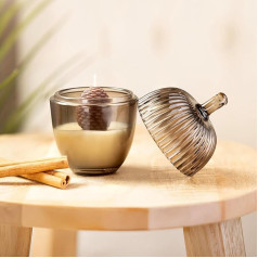 Marco Paul Autumn Candle - Scented Candles, Long Burning Glass, Acorn Candle, Jar with Pine Cones, Autumn Decorations and Halloween Room Decor, Large Jar for Home, Scented