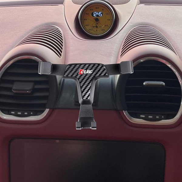HIGH FLYING For 718 Boxster, Cayman, Spyder 2016-2023 Mobile Phone Holder, Car Ventilation Car Holder, Only for Vertical Use (Carbon Fibre Grain)
