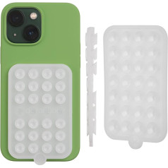 OCTOBUDDY Silicone Phone Case, Double Sided with Suction Cup Detachable Mount Hands-Free Strong Grip for Selfies and Videos Compatible with iPhone and Android 2.5 x 3.7 Inch Clear