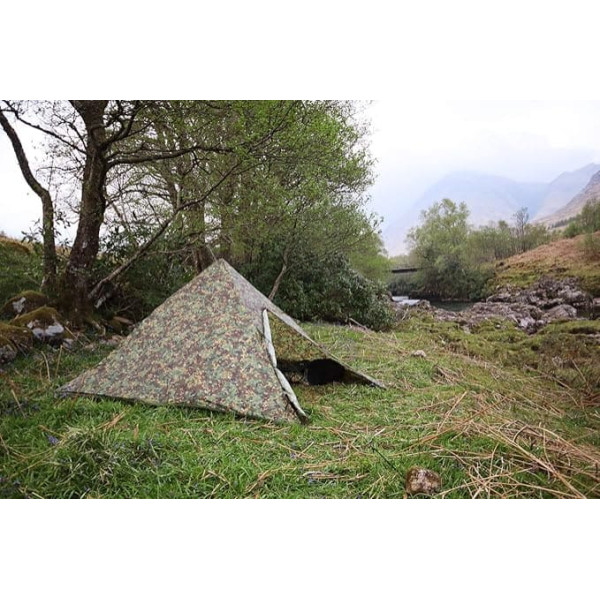 DD Hammocks - DD Pyramid Tent - MC: Waterproof Camouflage Tent 1/2 Person for Hiking, Backpacking and Stealth Camping Adventure