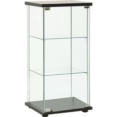 vidaXL Display Cabinet with 3 Layers Glass Display Case Collector's Display Cabinet Bookcase Living Room Bedroom Tempered Glass Black