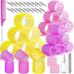 52 Piece Curler Curls Set with Storage Bag, Large with 30 Hair Rollers in 5 Sizes, 20 Pieces Clips, Hair Roller, Perfect for Long, Medium, Short Hair, Thin, Thick (41 Pieces)