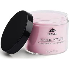 EBANKU Pink Acrylic Powder, 120 g / 4.23 oz Acrylic Powder Large Capacity Professional Acrylic Nail Powder for Nail Acrylic Extension, Nail Carving, Durable, No Nail Lamp Required