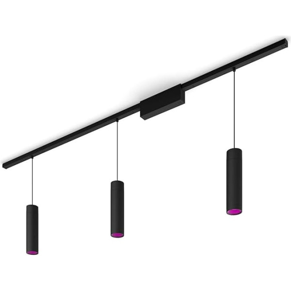 Philips Hue White & Color Amb. Perifo Set, 3-er Pendelleuchte, dimmbar, 16 Mio. Farben, steuerbar via App, kompatibel mit Amazon Alexa, Apple HomeKit & Google Assistant, schwarz