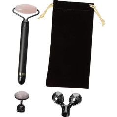 Elektrischer Jade Gesichtsroller Natürliches Gesichtsmassagegerät aus Jade Fördert Durchblutung Collagenproduktion Falten Leicht Tragbar für Damen Professionelle und Private