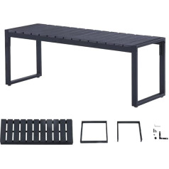 Mingone Garden Bench Weatherproof Bench Park Bench Wood Garden Furniture for Balcony Patio Garden up to 200 kg Load Capacity 120 cm Black for 2