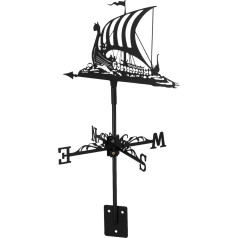 GANAZONO Sailing Ship Weathervane Vintage Roof Weather Indicator Nautical Metal Wind Direction Indicator for Garden Backyard Patio Coupling Decoration