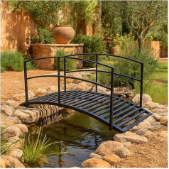 HTI living Decorative Bridge / Pond Bridge Metal Decorative Garden Bridge for Ponds Beds Metal Bridge