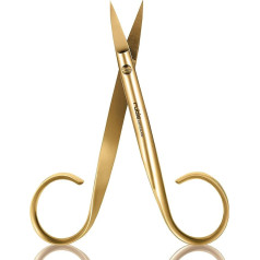 Rubis Sauro Gold Professional Curved Nail Scissors for Thick Nails Toenail Scissors for Ingrown Toenails and Toenails