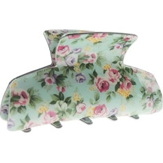 Women's Floral English Garden Print 8 cm Hair Clip (Aqua)
